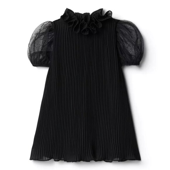 Girls Janie & Jack Pleated Puff Sleeve Dress - Picture 1 of 4